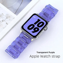 Load image into Gallery viewer, Resin Watch Band For Apple Watch 6 5 4 3 2 44mm 40mm transparent strap Bracelet For iWatch Band Replacement Series 6 5 4 3 38 42
