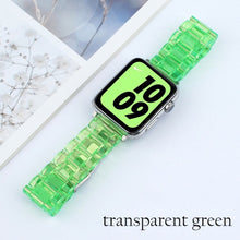 Load image into Gallery viewer, Resin Watch Band For Apple Watch 6 5 4 3 2 44mm 40mm transparent strap Bracelet For iWatch Band Replacement Series 6 5 4 3 38 42
