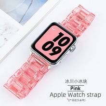 Load image into Gallery viewer, Resin Watch Band For Apple Watch 6 5 4 3 2 44mm 40mm transparent strap Bracelet For iWatch Band Replacement Series 6 5 4 3 38 42
