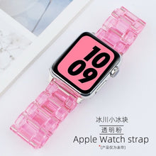 Load image into Gallery viewer, Resin Watch Band For Apple Watch 6 5 4 3 2 44mm 40mm transparent strap Bracelet For iWatch Band Replacement Series 6 5 4 3 38 42
