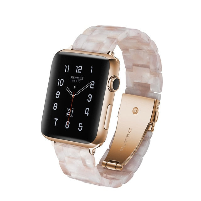 Resin Watch Band For Apple Watch 6 5 4 3 2 44mm 40mm transparent strap Bracelet For iWatch Band Replacement Series 6 5 4 3 38 42