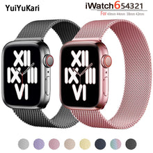 Load image into Gallery viewer, Metal Loop For apple watch band 44mm 40mm belt smartwatch Stainless steel watchband bracelet iWatch 6 5 4 3 38mm 42 mm Strap
