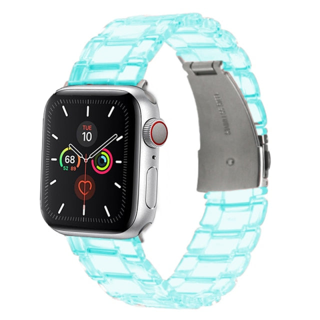 Transparent Strap for Apple Watch band 44mm 40mm iWatch band 38mm 42mm Resin Bracelet for Apple watch series 6 5 4 3 Se 42 44 mm