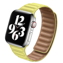 Load image into Gallery viewer, Leather Link For Apple watch band 44mm 40mm 38mm 42mm watchband original Magnetic Loop bracelet iWatch seires 3 5 4 6 SE strap
