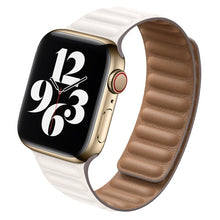 Load image into Gallery viewer, Leather Link For Apple watch band 44mm 40mm 38mm 42mm watchband original Magnetic Loop bracelet iWatch seires 3 5 4 6 SE strap
