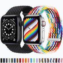 Load image into Gallery viewer, Braided Solo Loop For Apple Watch band 44mm 40mm 42mm 38mm Fabric Nylon Elastic Belt Bracelet iWatch 3 4 5 SE 6 Strap
