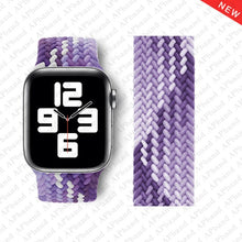 Load image into Gallery viewer, Braided Solo Loop For Apple Watch band 44mm 40mm 42mm 38mm Fabric Nylon Elastic Belt Bracelet iWatch 3 4 5 SE 6 Strap
