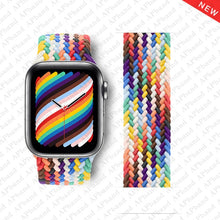 Load image into Gallery viewer, Braided Solo Loop For Apple Watch band 44mm 40mm 42mm 38mm Fabric Nylon Elastic Belt Bracelet iWatch 3 4 5 SE 6 Strap
