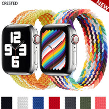 Load image into Gallery viewer, Braided Solo Loop For Apple Watch band 44mm 40mm 42mm 38mm Fabric Nylon Elastic Belt Bracelet iWatch Series 3 4 5 SE 6 Strap
