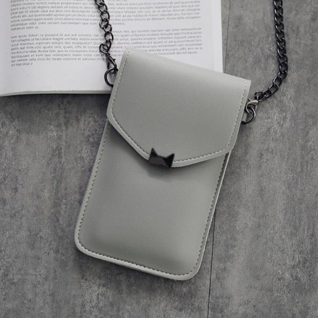 Phone Wallets Transparent Touch Screen Mobile Phone Bag Pouch Women Phone Purse Messenger Bags Small Flap Bag Mini Shoulder Bag