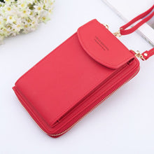 Load image into Gallery viewer, New Women Purses Solid Color Leather Shoulder Strap Bag Mobile Phone Bag Card Holders Wallet Handbag Pockets for Girls
