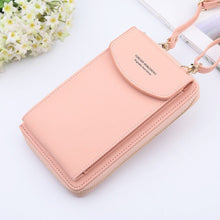 Load image into Gallery viewer, New Women Purses Solid Color Leather Shoulder Strap Bag Mobile Phone Bag Card Holders Wallet Handbag Pockets for Girls
