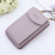 Load image into Gallery viewer, New Women Purses Solid Color Leather Shoulder Strap Bag Mobile Phone Bag Card Holders Wallet Handbag Pockets for Girls
