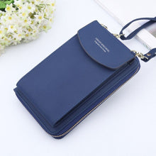 Load image into Gallery viewer, New Women Purses Solid Color Leather Shoulder Strap Bag Mobile Phone Bag Card Holders Wallet Handbag Pockets for Girls
