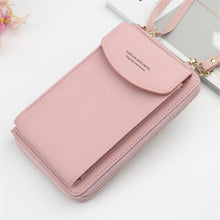 Load image into Gallery viewer, New Women Purses Solid Color Leather Shoulder Strap Bag Mobile Phone Bag Card Holders Wallet Handbag Pockets for Girls
