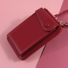 Load image into Gallery viewer, New Women Purses Solid Color Leather Shoulder Strap Bag Mobile Phone Bag Card Holders Wallet Handbag Pockets for Girls
