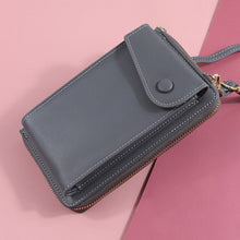 Load image into Gallery viewer, New Women Purses Solid Color Leather Shoulder Strap Bag Mobile Phone Bag Card Holders Wallet Handbag Pockets for Girls
